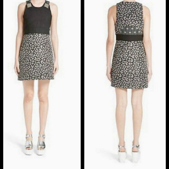 ▪️CARVEN▪️Retro Navy & White Multi-Pattern Buckle Jumper Midi Dress - Picture 6 of 7